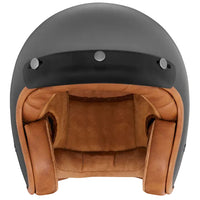 The Classic open face Helmet - Titanium Matte with light brown lining