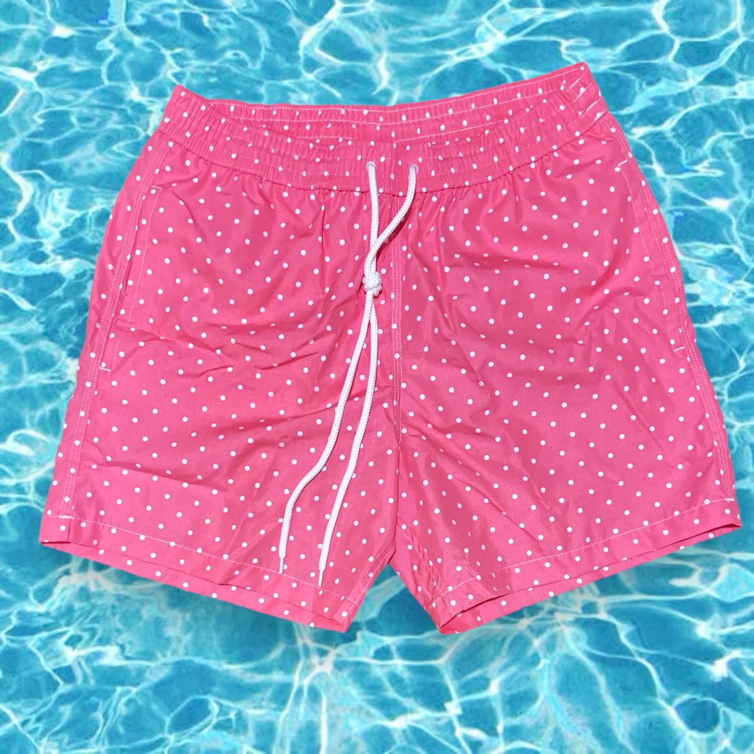 White dots on fucsia Swim short