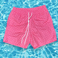 White dots on fucsia Swim short