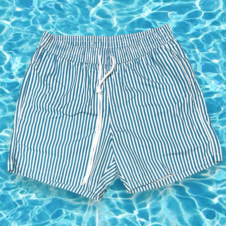White and tail shirt stripes Swim short