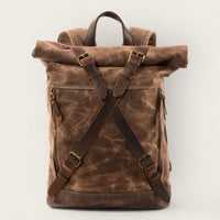 Commuting Waxed cotton and leather backpack