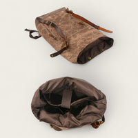 Commuting Waxed cotton and leather backpack