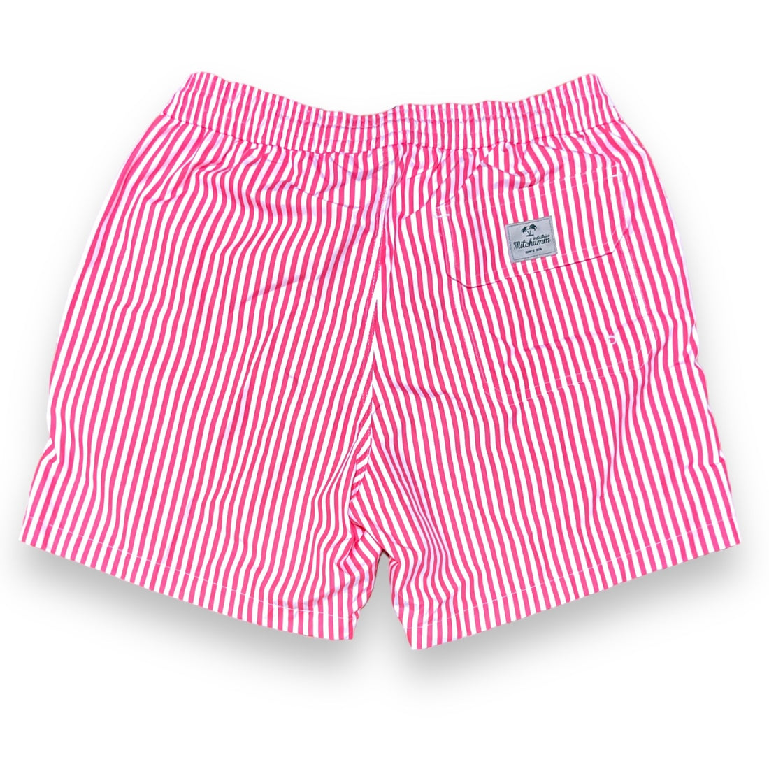White and fucsia shirt stripes Swim short