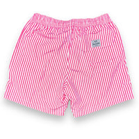 White and fucsia shirt stripes Swim short