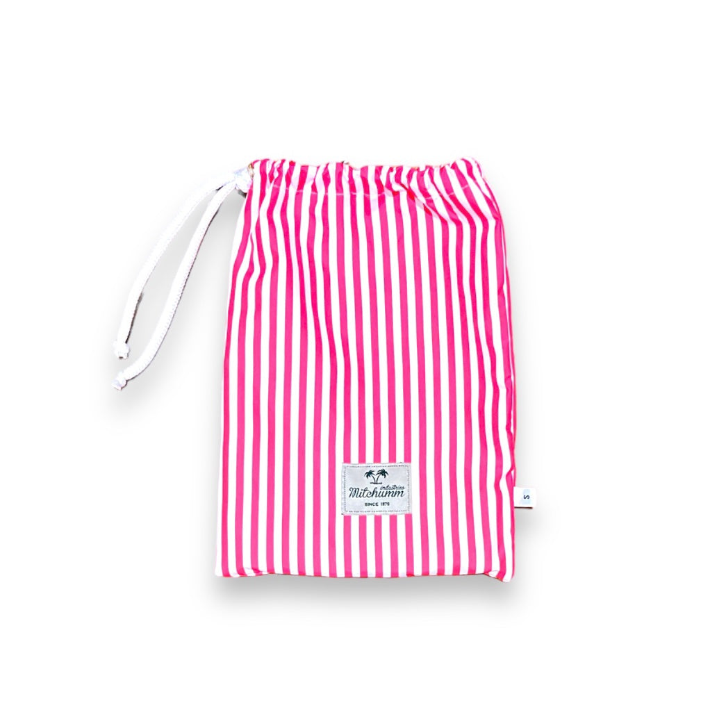 White and fucsia shirt stripes Swim short