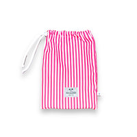 White and fucsia shirt stripes Swim short