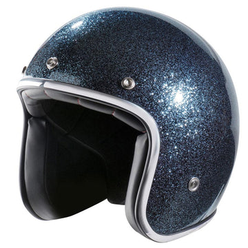 The Classic open face Helmet - Navy blue metal flake