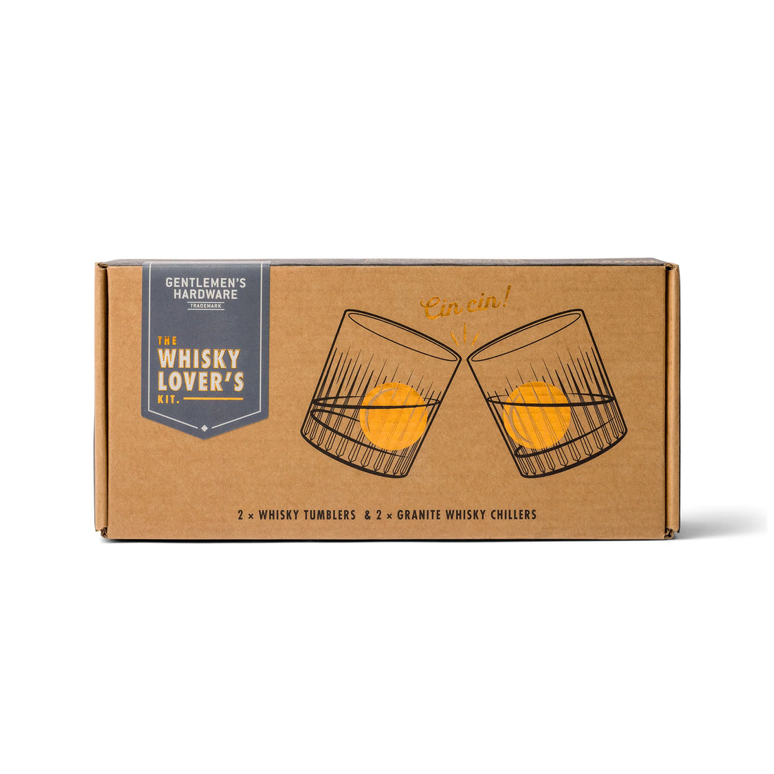 Whiskey Tumbler Glasses & Ice Stones Set