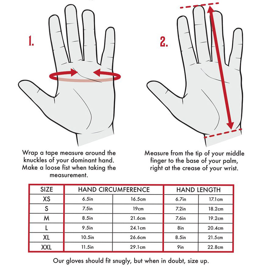 Red Short fingers leather gloves