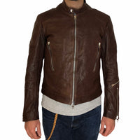 1/4 Mile Racer Dark Brown Leather Jacket