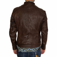 Cafè Racer Dark Brown Leather Jacket