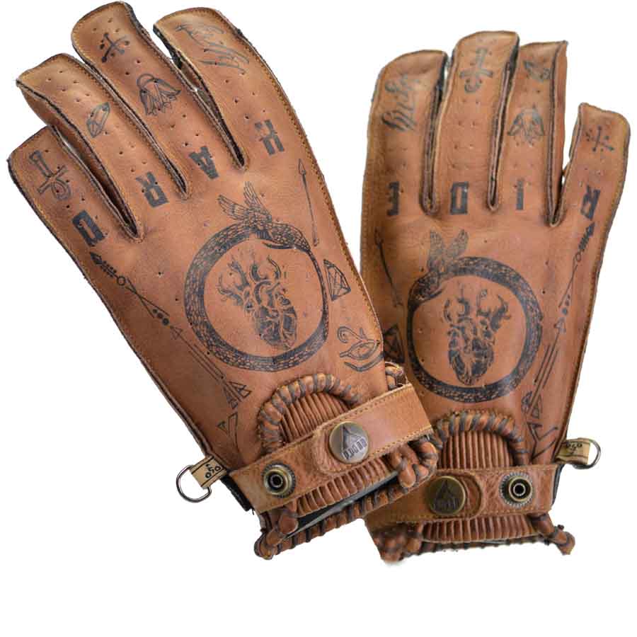 Tattoo leather gloves