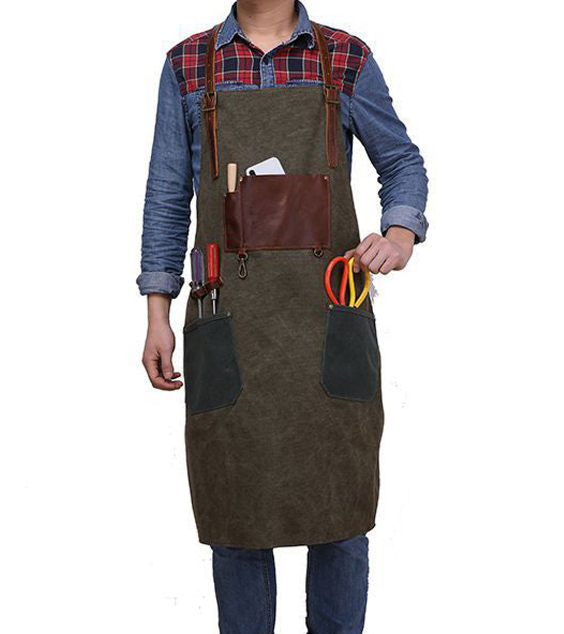 Waxed Canvas & leather apron