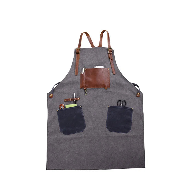 Waxed Canvas & leather apron