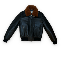 Aviator black Leather Jacket