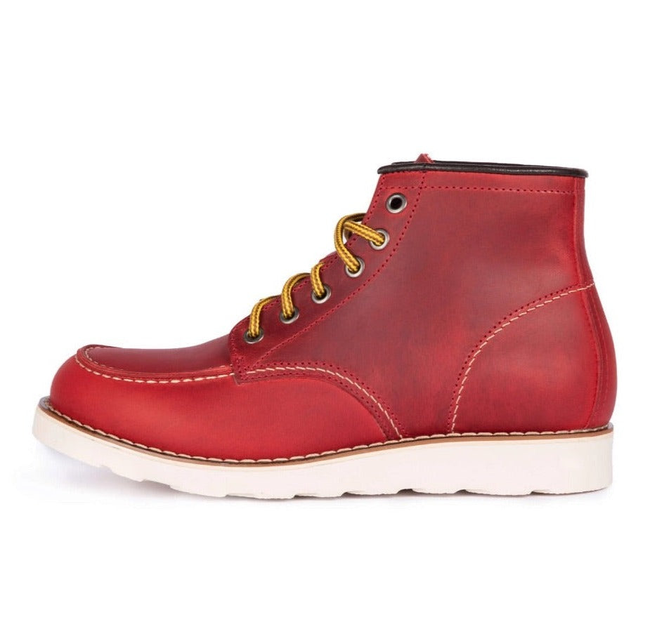 Vintage red leather boots