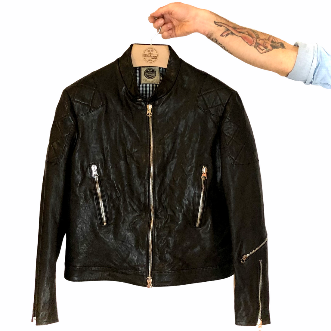 1/4 Mile Racer Black Leather Jacket
