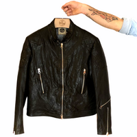 1/4 Mile Racer Black Leather Jacket