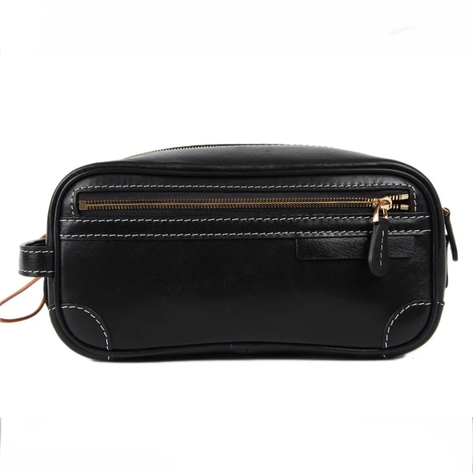 Luxury full grain toiletries bag
