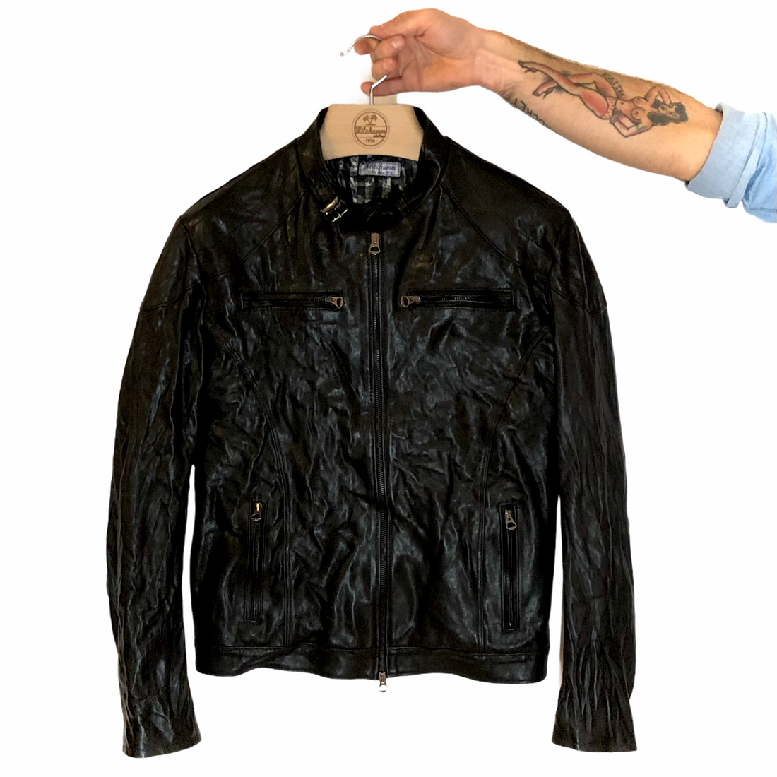 Cafè Racer Black Leather Jacket