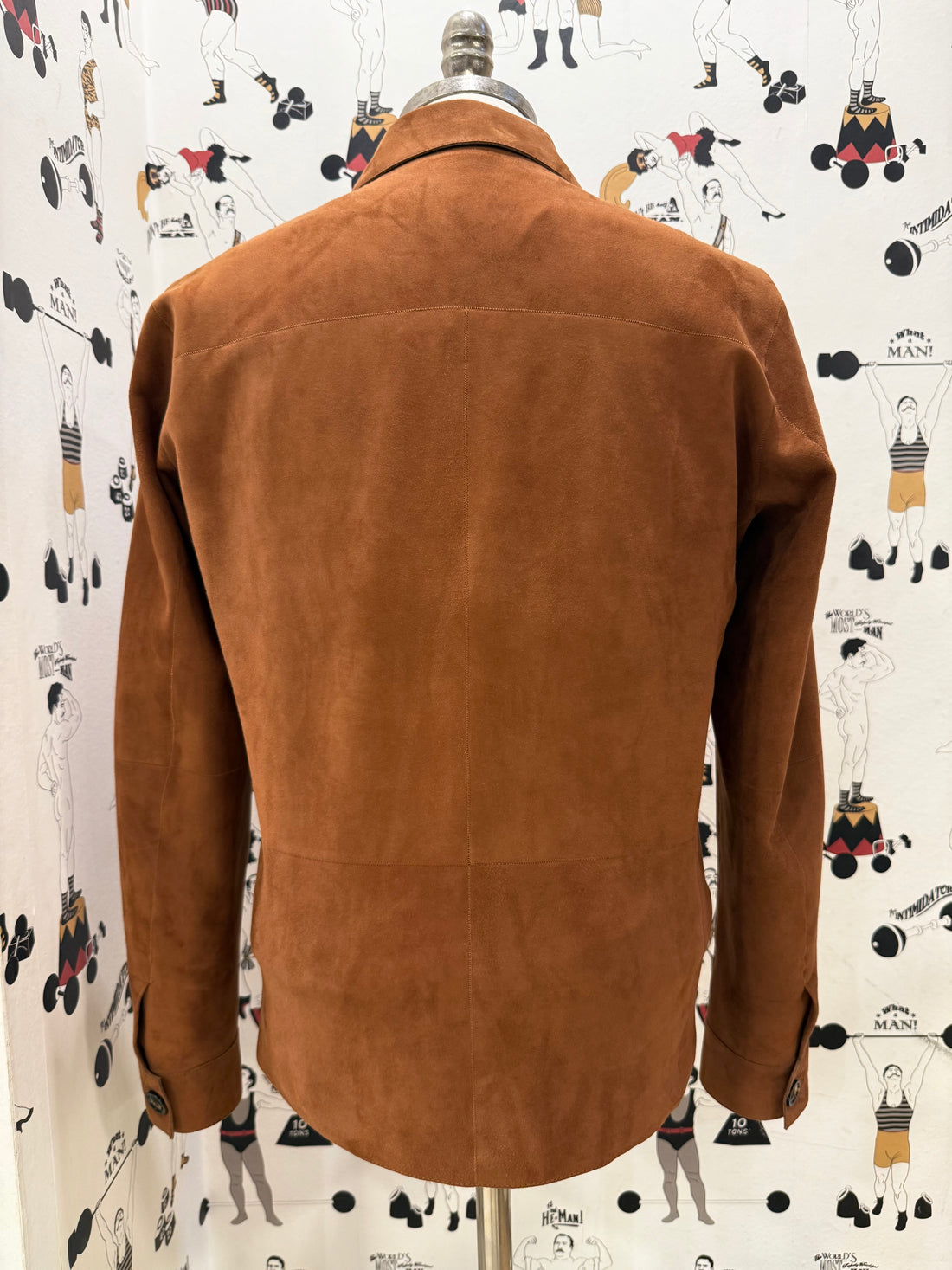 Tobacco Suede leather overshirt