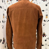 Tobacco Suede leather overshirt