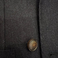 Double breasted blazer in navy melange combed wool