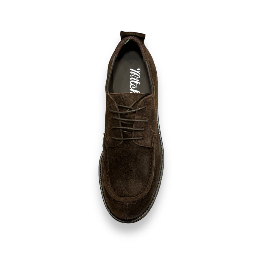 Worker low tank sole in suede dark brown shoes