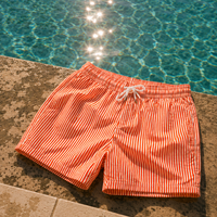 Portofino Seersucker Swim Short bottle orange/white
