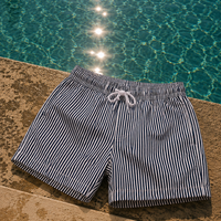 Lake Como Seersucker Swim Short navy/white