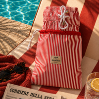 Amalfi Seersucker Swim Short bottle red/white