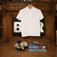 Natural White full button Cotton Polo