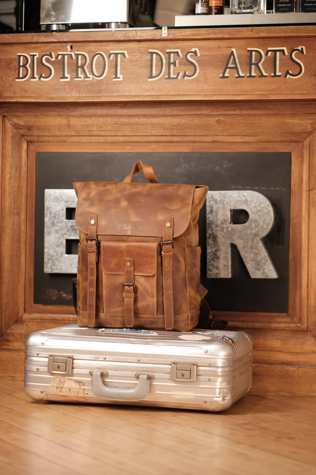 Classic leather backpack