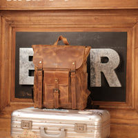 Classic leather backpack