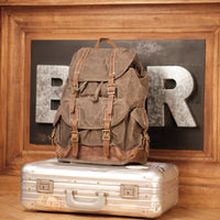 Back to the mountains waxed backpack