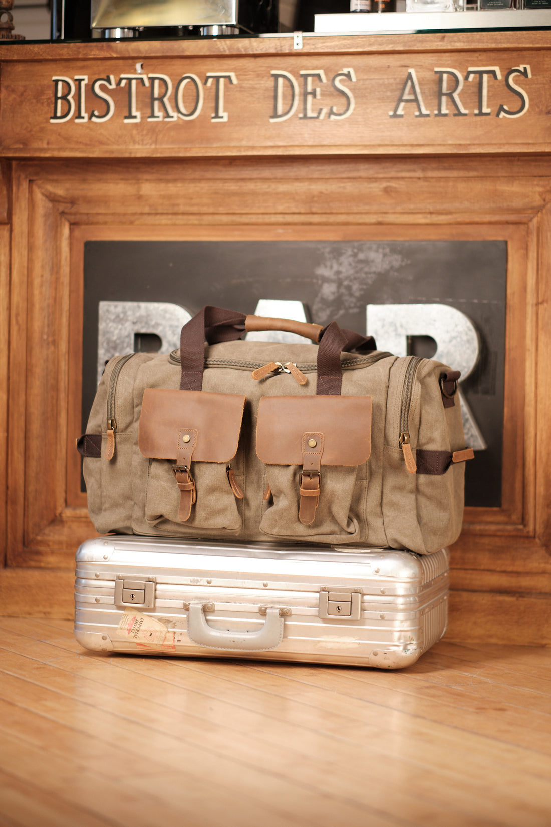 Canvas & Leather Travel Bag