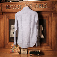 Riviera Blue tight stripes Linen Shirt