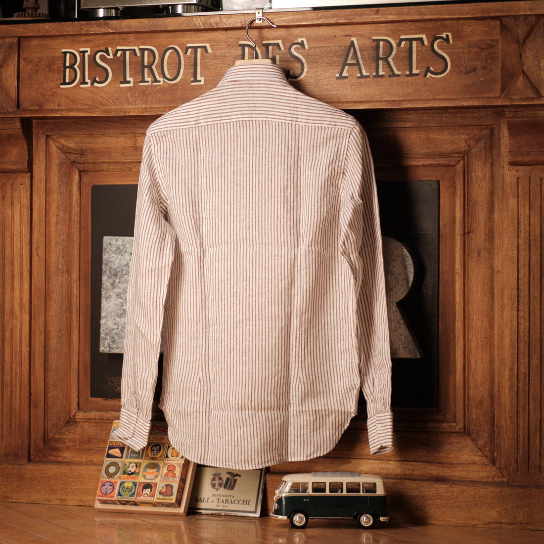 Desert Sand Tight stripes Linen Shirt