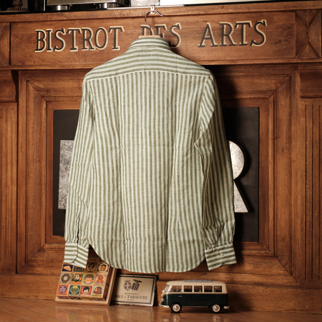 Sage Green stripes Linen Shirt