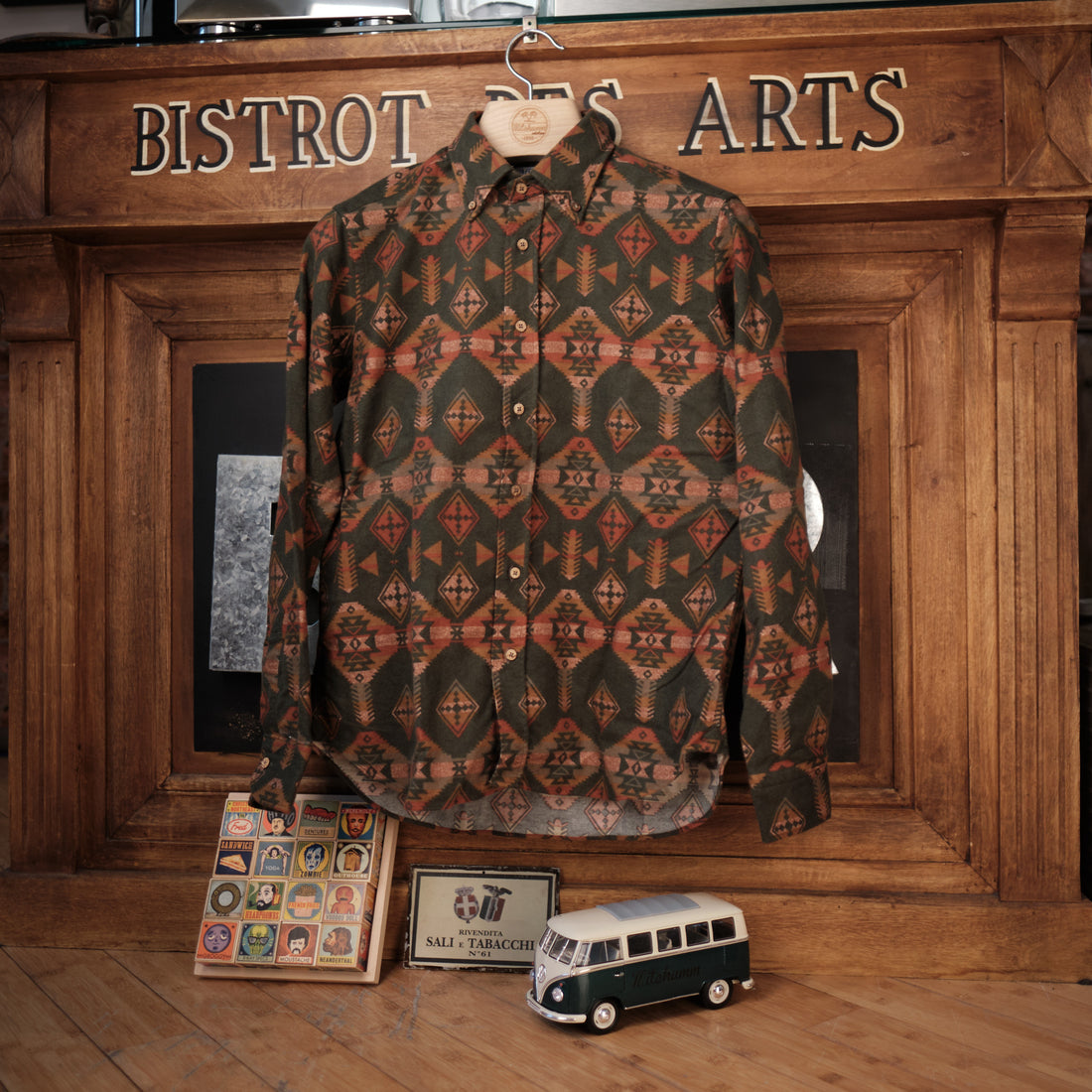 American-Indian Green Flannel Shirt