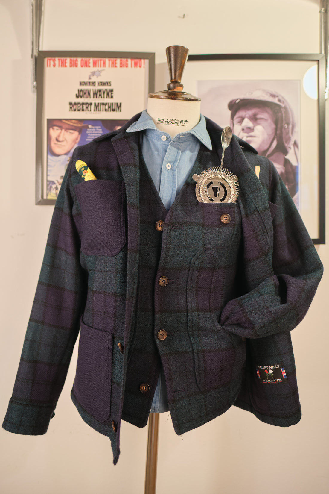 Black Watch Shetland wool Overshirt