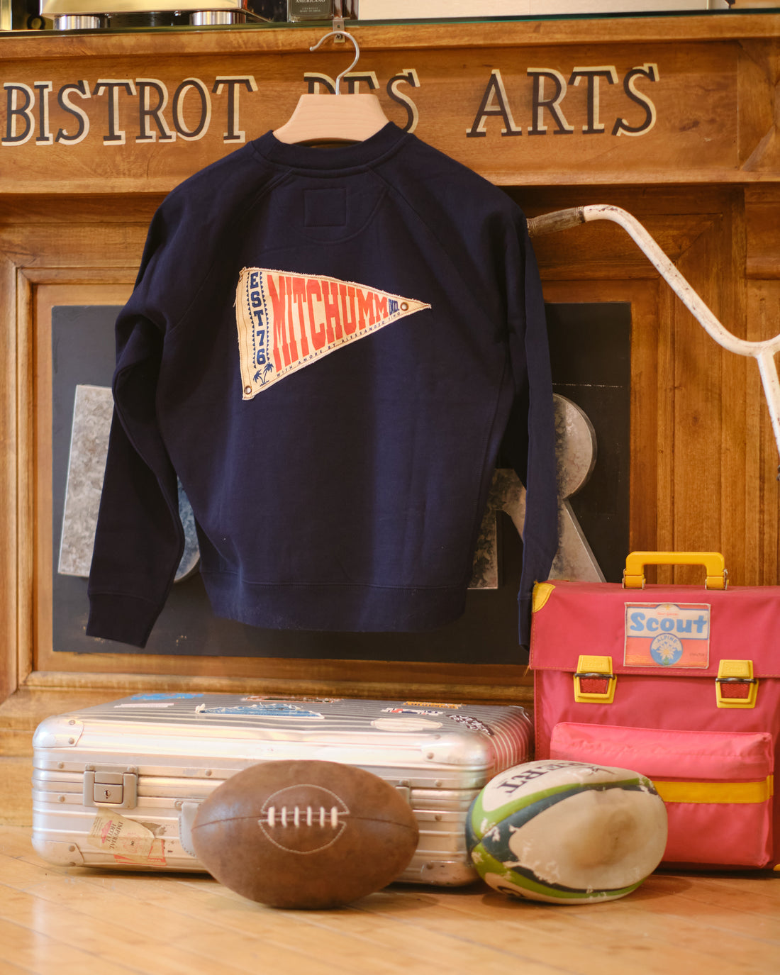 Mtichumm Heritage Pennant Crewneck Sweatshirt Navy