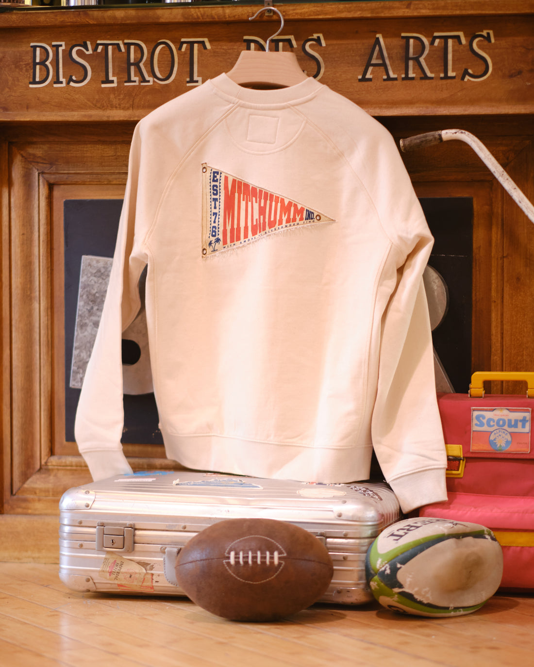 Mtichumm Heritage Pennant Crewneck Sweatshirt Off-white