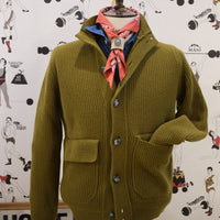 Ribbed Knit Cardigan Extrafine Army green