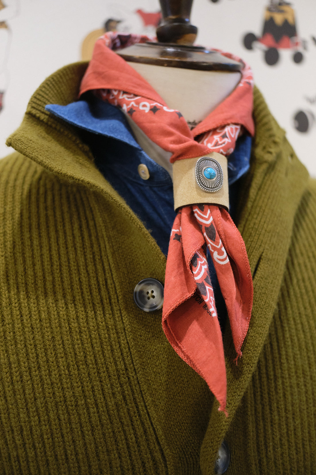 Ribbed Knit Cardigan Extrafine Army green
