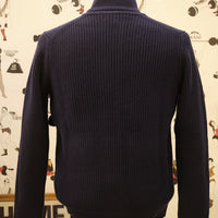 Ribbed Knit Cardigan Extrafine Vintage Navy