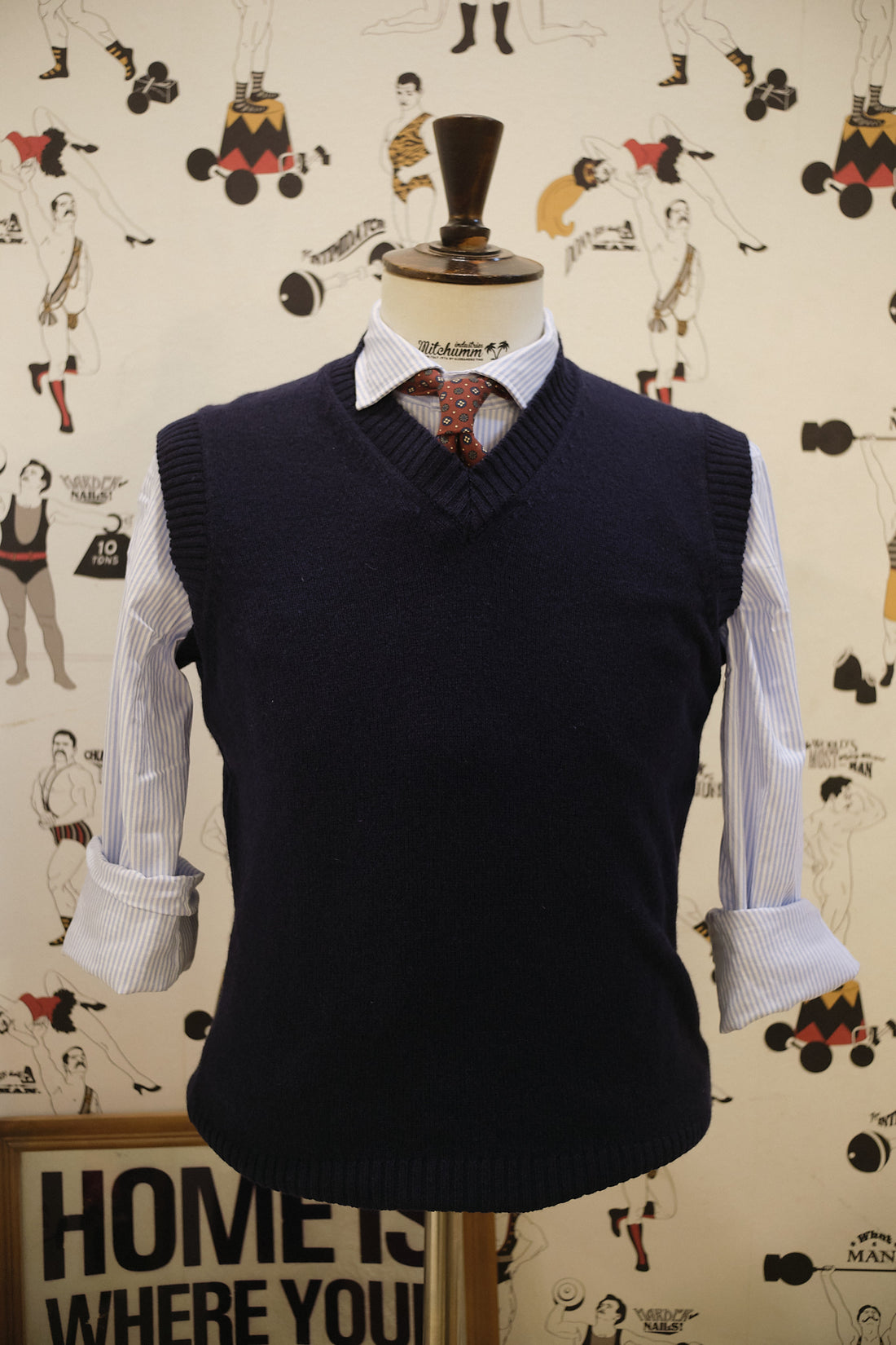 Old School V-neck Navy Vest