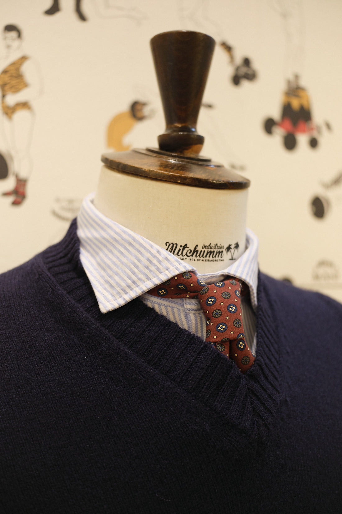 Old School V-neck Navy Vest