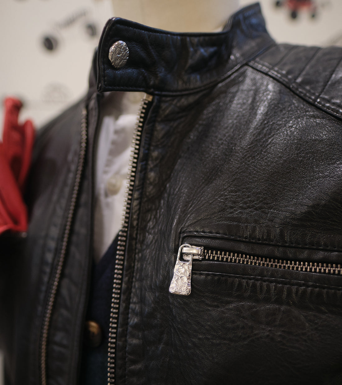 1/4 Mile Leather Jacket Black