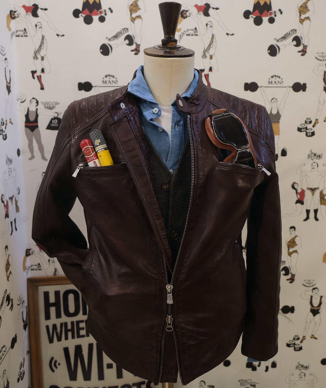1/4 Mile Leather Jacket Bordeaux